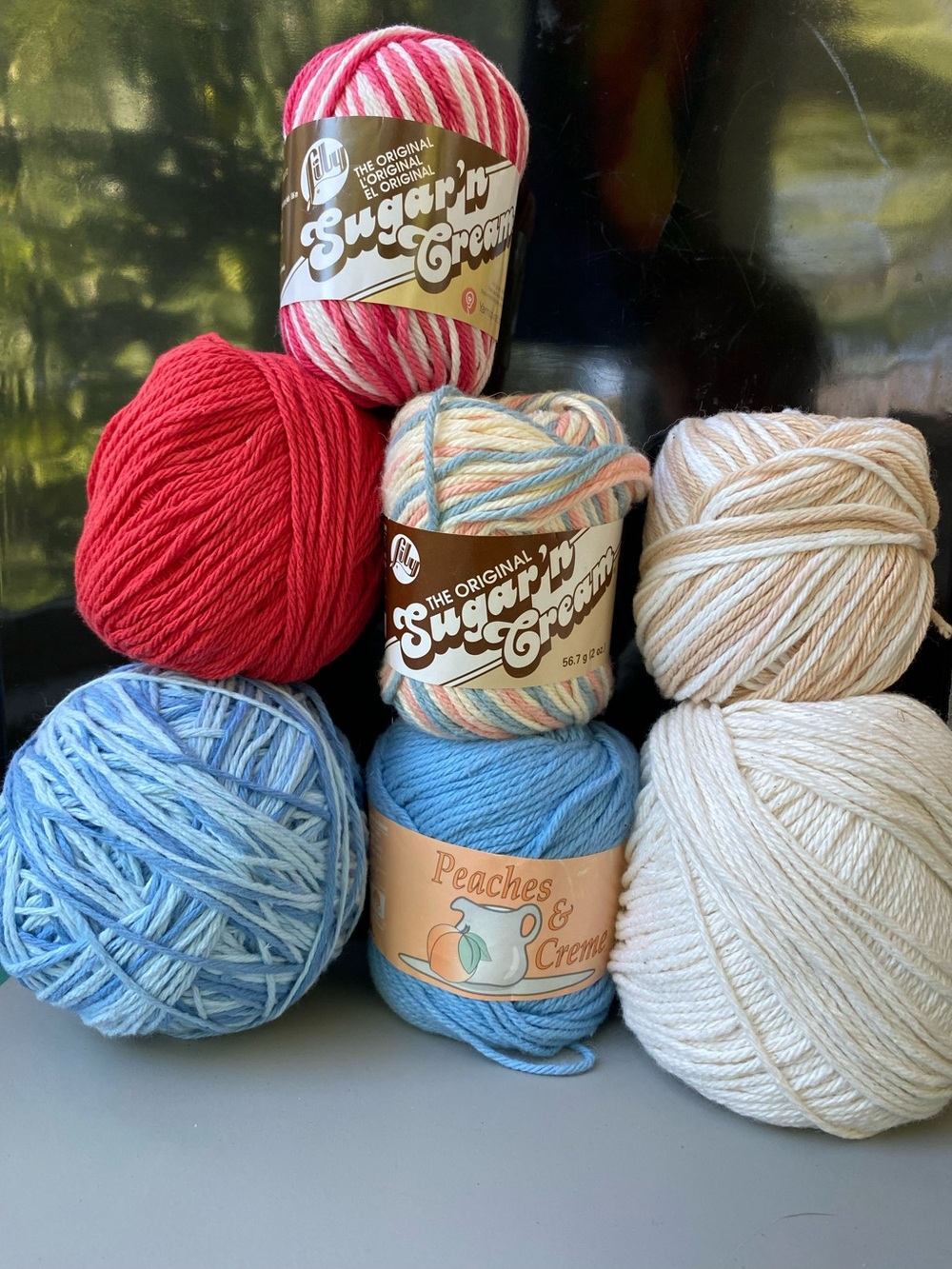 Cotton Yarn Lot. Worsted Wt. Sugar ‘n Cream & Peaches & Cream. TOTAL: 1 lb 4.9oz